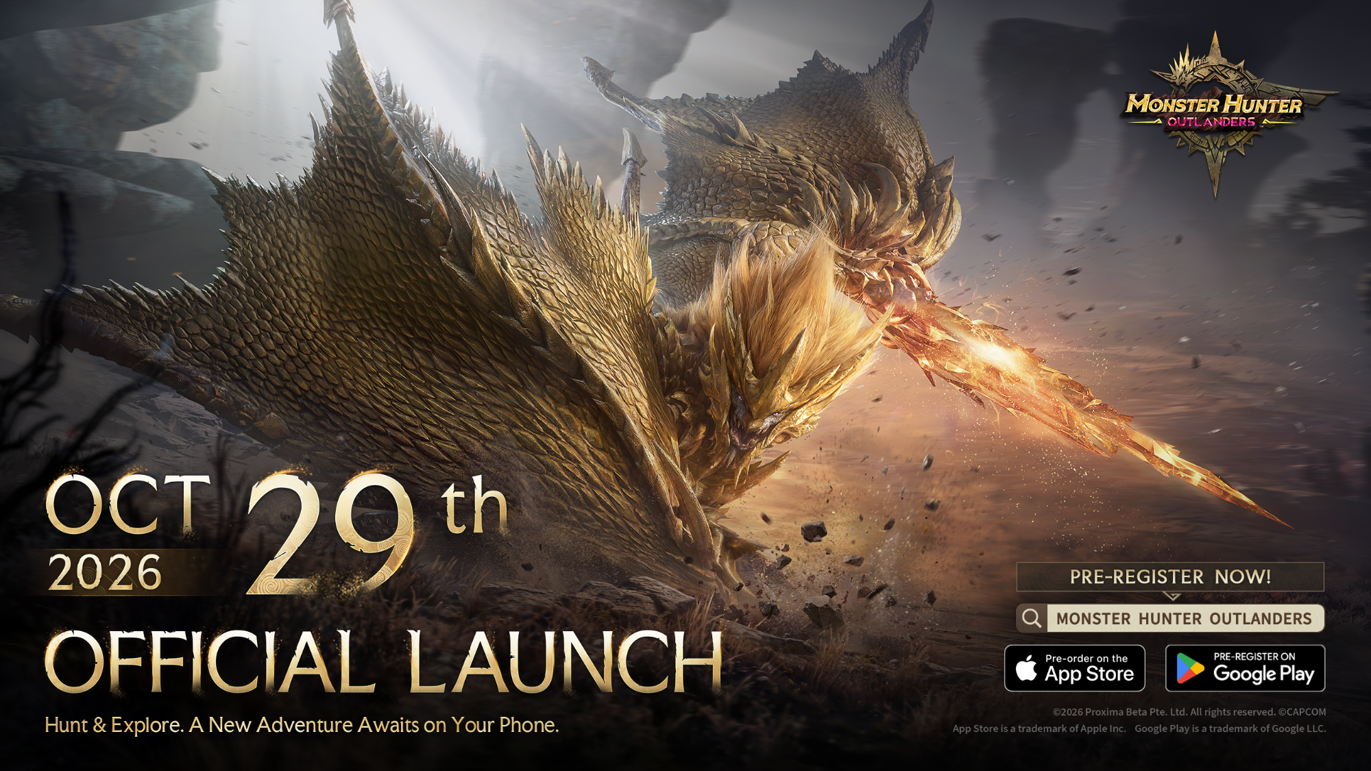 Monster Hunter Outlanders 正式上線日公告主視覺